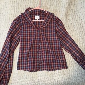 NWT Plaid Blouse 100% cotton